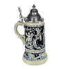 Limited-Edition, Authentic German Beer Steins ON SALE | Thewalt 1893 Collection | Features shield and cherubs with musical instruments on both sides | Thewalt 1893 Collection | 'Fridolin the Drunken Son' Stein, 0.75L | Lindenhaus Imports in Helen, Ga