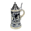 Thewalt 1893 'Fridolin the Drunken Son' Beer Stein T1341/EZ | Features shield and cherubs with musical instruments on both sides | Thewalt 1893 Collection | 'Fridolin the Drunken Son' Stein, 0.75L | Lindenhaus Imports in Helen, Ga