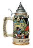 Oktoberfest Stein with Panoramic Village Celebration Scene, 0.75L