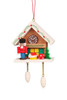 Handcrafted Christmas Ornaments from Germany ON SALE! || Cuckoo Clock with Nutcracker Ornament, 2.5" || Lindenhaus Imports in Helen, Ga