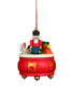ULBRICHT® Red Music Box Ornament with Nutcracker, 3"