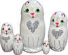 Mini White Cat Matryoshka Nesting Doll