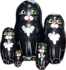 5pc. Black Cat Matryoshka Nesting Doll