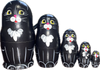 5pc. Black Cat Matryoshka Nesting Doll