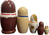 Handcrafted Matryoshka Stackable Nesting Dolls ON SALE! | BACK: 5 colorful stackable wooden dolls with individually unique hand-painted dog characters on each one | Mini 'Champion the Dog' Matryoshka, 4.5" LIND-26 | Lindenhaus Imports in Helen, Ga