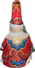 Handcrafted Christmas Santas ON SALE! | BACK features exquisite artwork trimmed with gold, blue, and white accents | 2-Piece Handcarved Wooden Santa with 3D Lantern and Tree, 6" RSLI-03 | Lindenhaus Imports in Helen, Ga