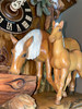 Massive 3 Feet Tall Authentic Black Forest Cuckoo Clock ON SALE! | RIGHT: 2 handcrafted horses; one horse drinks from the water trough while the foal looks across at the Bavarian boy pours more water || Bavarian Boy with 2 Horses, 36" 86297-8Tbu || Lindenhaus Imports in Helen, Ga