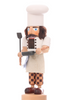 Authentic German Nutcrackers ON SALE! | RIGHT: features real rabbit fur, handcrafted spatula and cooking pan, traditional chef's hat, natural wood finish with lever on back to open and close mouth. || The Küchenchef (Chef), 16" 32/N/569/CU || Handmade in the Erzgebirge region of Seiffen, Germany || Lindenhaus Imports in Helen, Ga