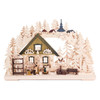 Authentic German Pyramids ON SALE! | Features: 2 handcrafted woodshop workers, 3D trees and decorative pyramids throughout, tiny handcarved tools, and LED fairy lights | The Schauwerkstatt (Workshop), 11" 202/CA/90544/D/6-110 | Handmade in the Erzgebirge region of Seiffen, Germany | Lindenhaus Imports in Helen, Ga
