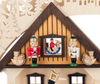 Authentic German Pyramids ON SALE! | Features: 3 handcrafted nutcrackers, 2 woodshop workers, 3D trees and decorative rocking horses throughout, tiny handcarved tools, and LED fairy lights | The Nutcracker Workshop, 11" 202/CA/90544/D/7-110 | Handmade in the Erzgebirge region of Seiffen, Germany | Lindenhaus Imports in Helen, Ga
