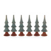 Authentic German Accessories and Décor ON SALE! || Features set of six handcrafted green solid wood trees from the Dregeno Solid Wood Trees Collection || 6-Piece Green Solid Wood Tree Set, 3" 082/D/062/PA/G || Handmade in the Erzgebirge region of Seiffen, Germany || Lindenhaus Imports in Helen, Ga
