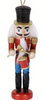 Nutcracker Ornaments ON SALE! | Features traditional drummer boy attire with eye-catching glitter accents, gold and red drum set, lever on back to open and close mouth, gold string attached to top for hanging, and solid base for standing. || Traditional Nutcracker Ornament with Drums, 5" G/NTCRKR-4 || Lindenhaus Imports in Helen, Ga