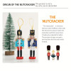 Nutcracker Ornaments ON SALE! | Features traditional soldier attire with eye-catching accents, lever on back to open and close mouth, gold string attached to top for hanging, and solid base for standing. || The Soldier Nutcracker Ornament with Black Hat, 5" NTCRKR-4 || Lindenhaus Imports in Helen, Ga