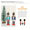 Nutcracker Ornaments ON SALE! | Features traditional soldier attire with eye-catching accents, lever on back to open and close mouth, gold string attached to top for hanging, and solid base for standing. || The Soldier Nutcracker Ornament with Navy Coat, 5" NTCRKR-5 || Lindenhaus Imports in Helen, Ga