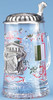 Italia with 3D Map and Pillared Gate Pewter Medallion Glass Beer Stein 5999