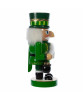 Kurt S. Adler Iconic Nutcrackers ON SALE || Features a green and gold outfit with a matching top hat. In one hand he is holding white mug decorated with a green shamrock and in the other hand he is holding a pot o' gold. || Wooden Irish Nutcracker J8685 || Lindenhaus Imports