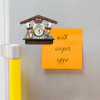 Equipped with magnet on back to display on metal surfaces and keyhole for hanging on wall. Equipped with magnet on back to display on metal surfaces and keyhole for hanging on wall.