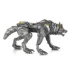 BACK LEFT: Features 2 1/2 unassembled, stainless-steel metal sheets and easy-to-follow instructions; no glue required. || Cyber Wolf PS2020 || Premium Series || Metal Earth 3D Stainless-Steel Model Kits