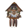 Dual Woodchopper & Bierdrinker Musical 8-Day White Chalet German Cuckoo Clock 8TMT 6407/10