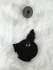 Back of Pink 'Emotions' Potion Bottle enamel pin on a soft, white, and fuzzy pillow. HP-31