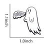 Size dimensions of the 'BOOOOBS' Ghost Enamel Pin HP-37