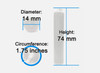 Size measurements for white 14mm x 74mm German Pyramid candle sticks
