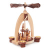 2-Tier Christ Nativity Scene German Christmas Pyramid carved from natural and dark wood. 085/940/3