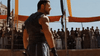 Animated gif of Russel Crow's iconic scene "Are you not entertained?!" from the Gladiator movie.