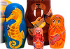 Zoomed-in view of the hand-painted animal musicians