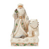 Wintertime Wonder Santa with Bear 6017170 | Jim Shore™ White Woodland Collection