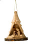 3D Nativity Scene Olivewood Bark Tree Ornament b91E | Made in Bethlehem - Israel