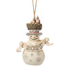 2025 Snowman with Cardinal Nest Ornament 6017183 | Jim Shore™ White Woodland Collection