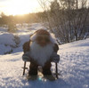Skiing Santa Troll #9004
