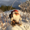 Skiing Santa Troll #9004