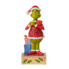 FRONT - LED Light-Up Grinch with Big Heart Figurine 6010782 with light off