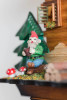 Gnome and mushroom figurines on the Neustadt Musical Chalet German Quartz Cuckoo Clock