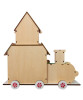 Back view of view of Kurt S. Adler™ LED Wooden Christmas Train Centerpiece