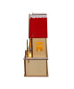 Side view of Light-Up Santa's Workshop Wooden Centerpiece