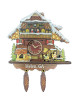 Winter Children on Seesaw Helen, Ga 3D Wooden Cuckoo Clock Magnet H1501MM