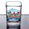Alpine Village Helen, Ga with Lamp Posts Square Shot Glass 6211SG Alpine Village Helen, Ga with Lamp Posts Square Shot Glass 6211SG