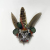 Bavarian Pheasant & Alpine Stag Germany Deluxe Feather Lapel Hat Pin 513PH