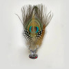 Bavarian Peacock & Alpine Stag Germany Deluxe Feather Lapel Hat Pin 703PH