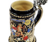 24K Gold Land of Bayern-Bavaria Black German Beer Stein with 3D Horse Wagon Lid 393/SW