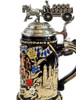 24K Gold Land of Bayern-Bavaria Black German Beer Stein with 3D Horse Wagon Lid 393/SW