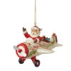 Jim Shore Heartwood Creek Santa in Airplane Hanging Ornament
