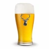Enjoy 16 ounces of your favorite brew in a handcrafted glass featuring a robust pewter elk head design.