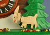 Goats at Play 1-Day Chalet Swiss Cuckoo Clock 496