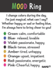 Mood Ring Color Chart