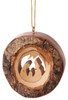 Holy Family Thick-Cut Olivewood Bark Ornament | Made in Israel - Bethlehem C27