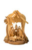 Bell-Shaped Olivewood Nativity Grotto | Made in Israel - Bethlehem E23m
